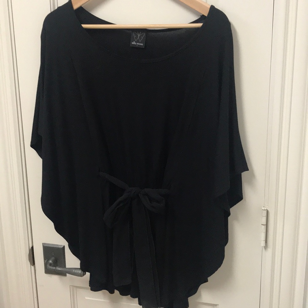 Super soft Ella Moss bat wing waist tie top